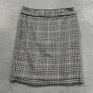 Banana Republic Women 6 Mini Skirt Black White Plaid Formal Officewear